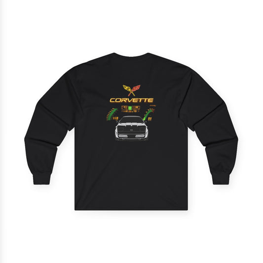 Corvette Long Sleeve Tee — Retro Speedometer Graphic Car Shirt