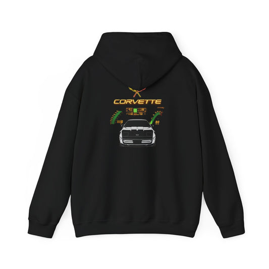 Corvette Racing Hoodie – Retro Speedometer Car Graphic Sweatshirt