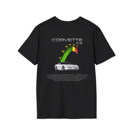 Corvette C4 Speed Gauge T‑Shirt — Retro Sports Car Graphic Tee