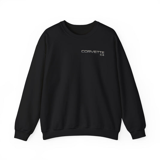 Corvette C4 Sweatshirt — Retro Gauge & White Corvette Crewneck