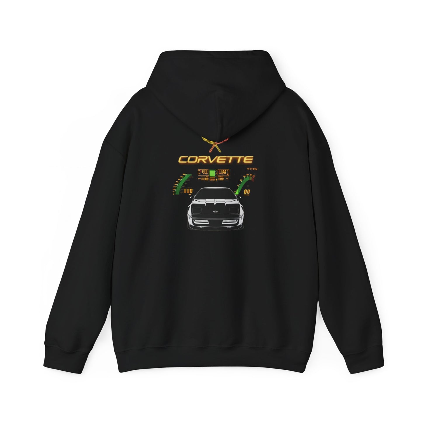 Corvette Racing Hoodie – Retro Speedometer Car Graphic Sweatshirt