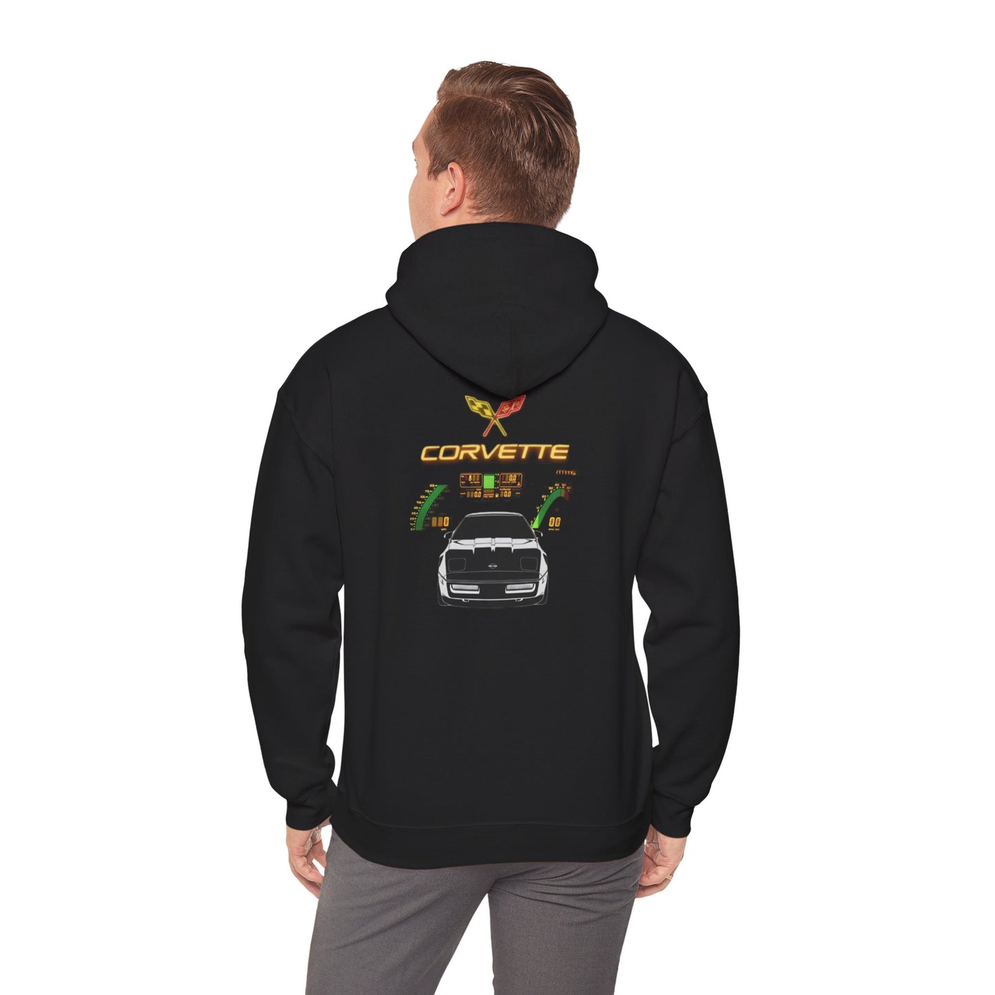 Corvette Racing Hoodie – Retro Speedometer Car Graphic Sweatshirt
