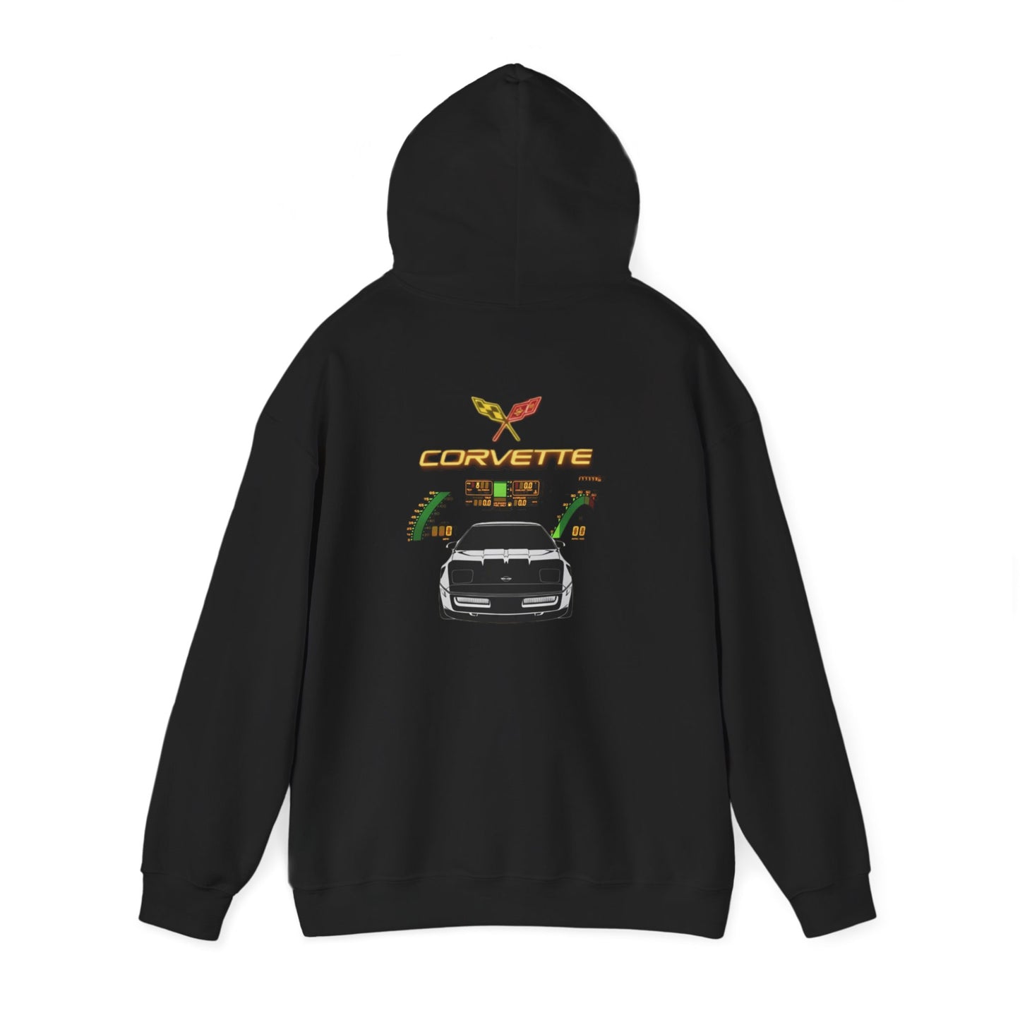 Corvette Racing Hoodie – Retro Speedometer Car Graphic Sweatshirt