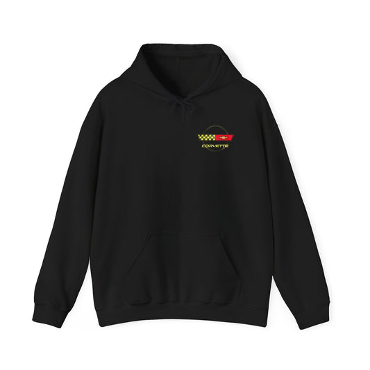 Corvette Racing Hoodie – Retro Speedometer Car Graphic Sweatshirt