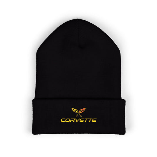 Modern Corvette Embroidered Cuffed Beanie